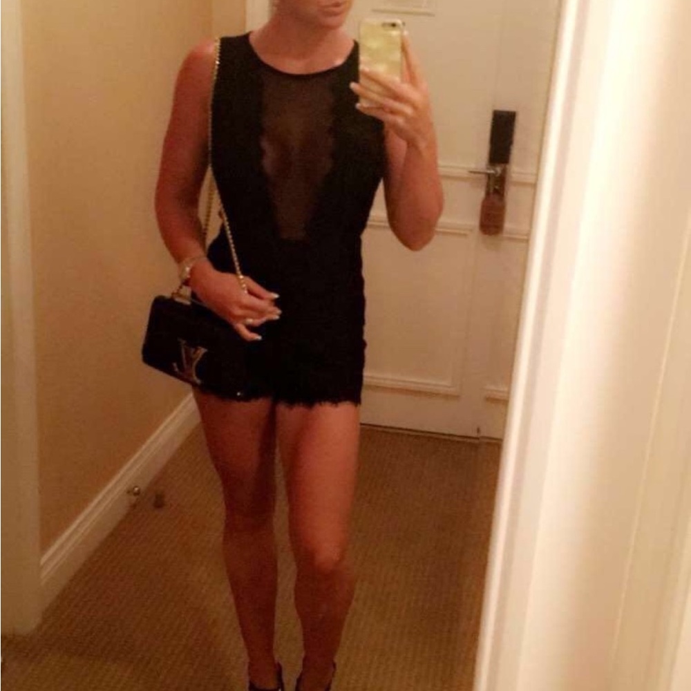 Bebe Black Lace Romper